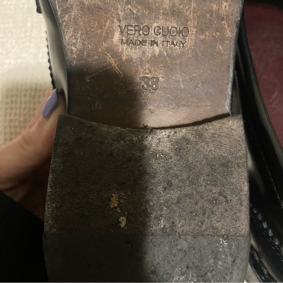 Vero Cuoio Black Tassel Loafers size 38  leather - Picture 8 of 16